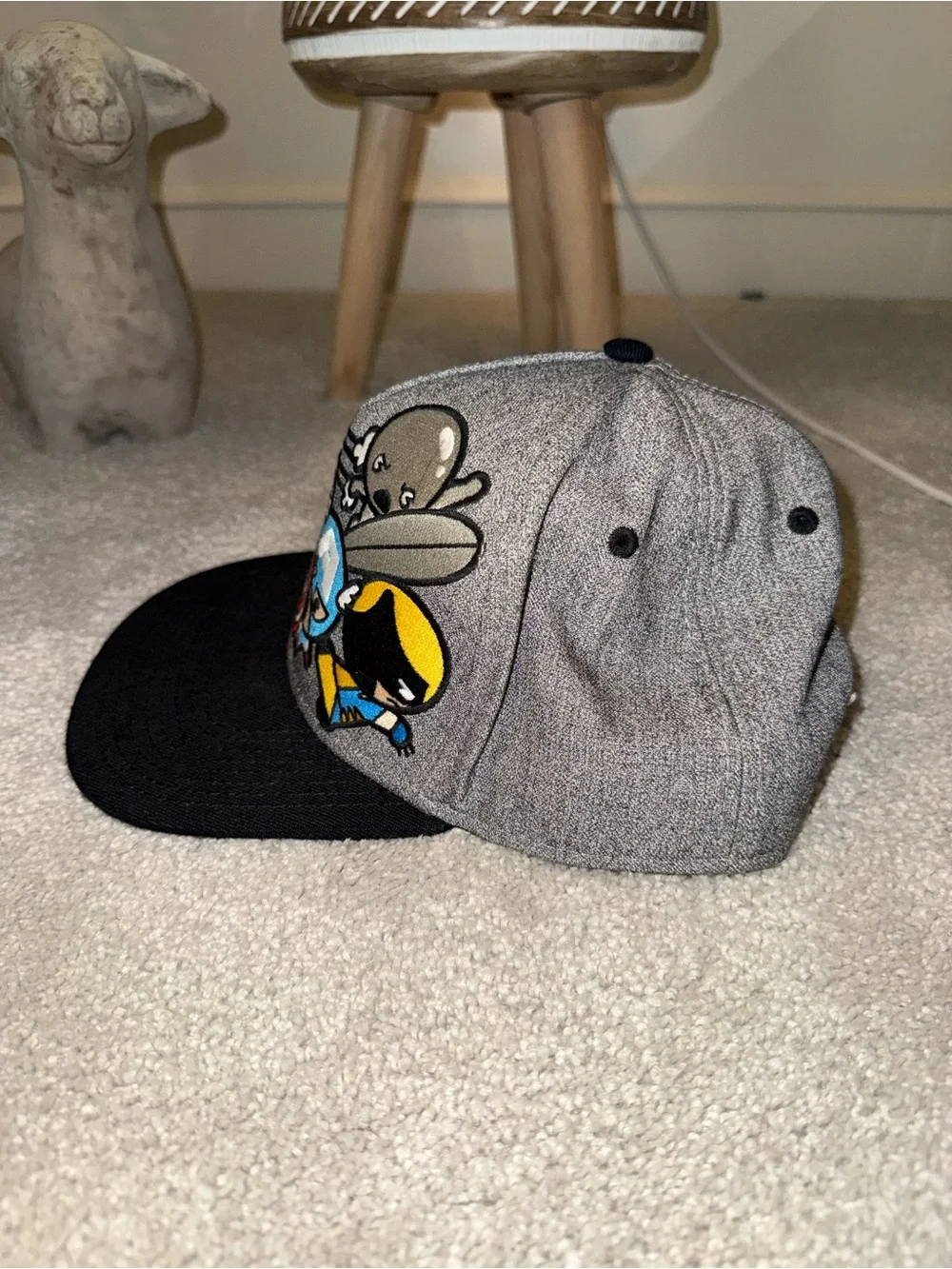 Marvel Avengers Chibi Superhero’s Gray and Black Logo Cap